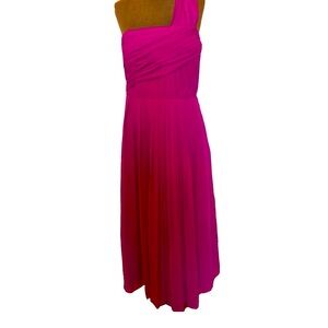 Silk berry gown with one shoulder tie
